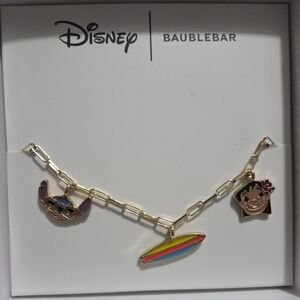 Disney Lilo And Stitch BaubleBar Gold Charm Bracelet